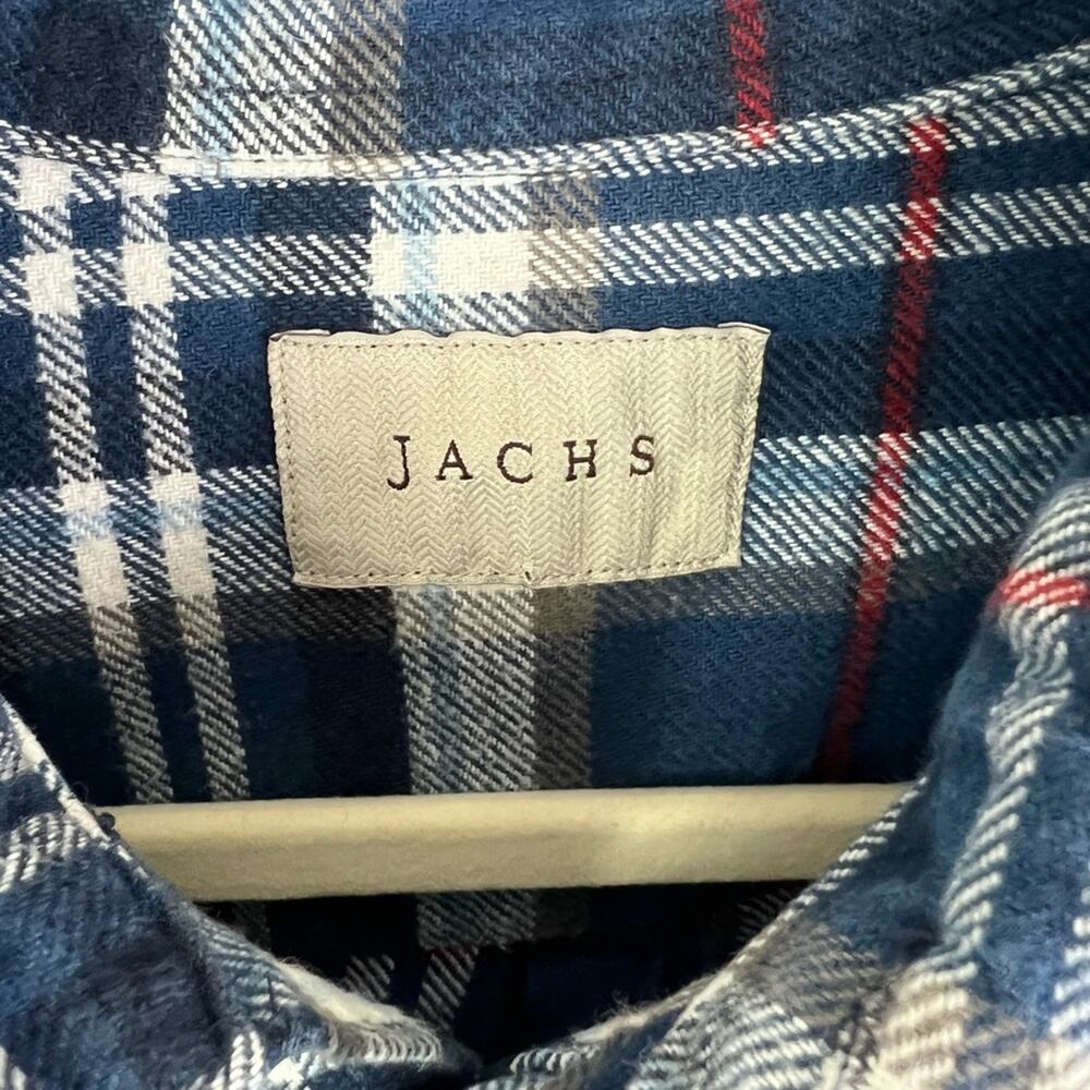JACHS Shacket Mens XL Blue Plaid Long Sleeve - Picture 4 of 9